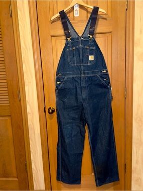 Carhartt Men's Indigo Denim Relaxed Overalls 38x32